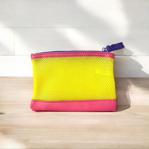 NEW Ipsy ~ 4 Glam Bags ~ Hearts Pink Yellow Neon Net Fuzzy Red ~ Makeup Pouch - Picture 8 of 11
